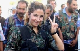 A viral photo allegedly shows a female Kurdish soldier who's slain over 100 Islamic State fighters. But a Swedish journalist who actually met the woman in the photo says she's a former law student who volunteered with the home guard or police force of Kobane, and isn't a front-line fighter. Therefore it's unlikely she's killed huge numbers of the enemy. http://hoaxes.org/photo_database/viral_images